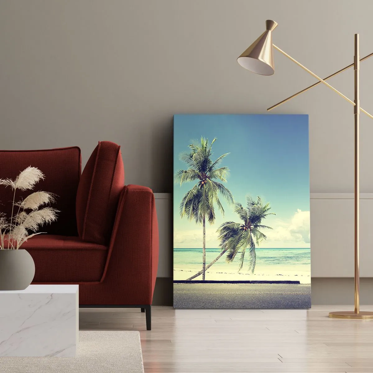 Canvastavla - Bild på duk - Dags att börja semester - 55x100 cm