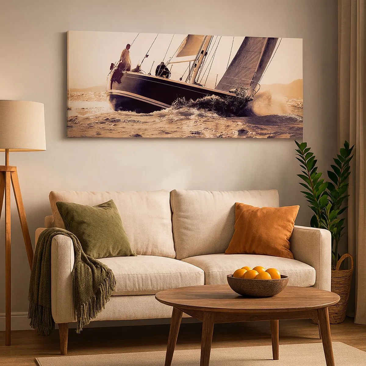 Canvastavla - Bild på duk - Segla seglaren - 100x40 cm