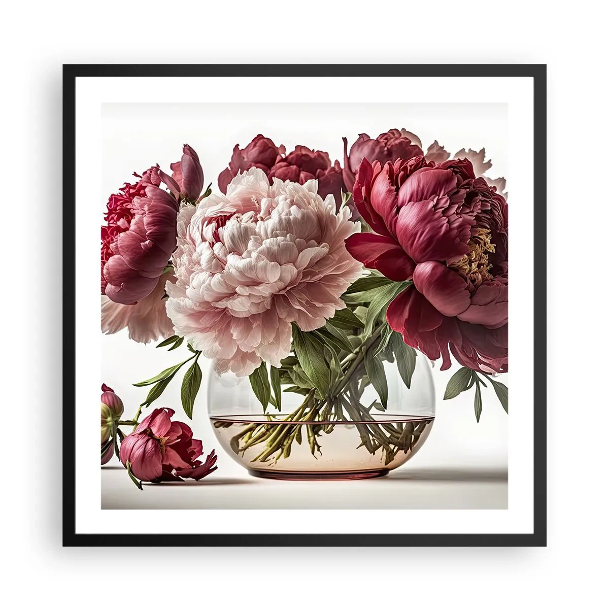 Affisch i svart ram - I full blom av skönhet - 60x60 cm