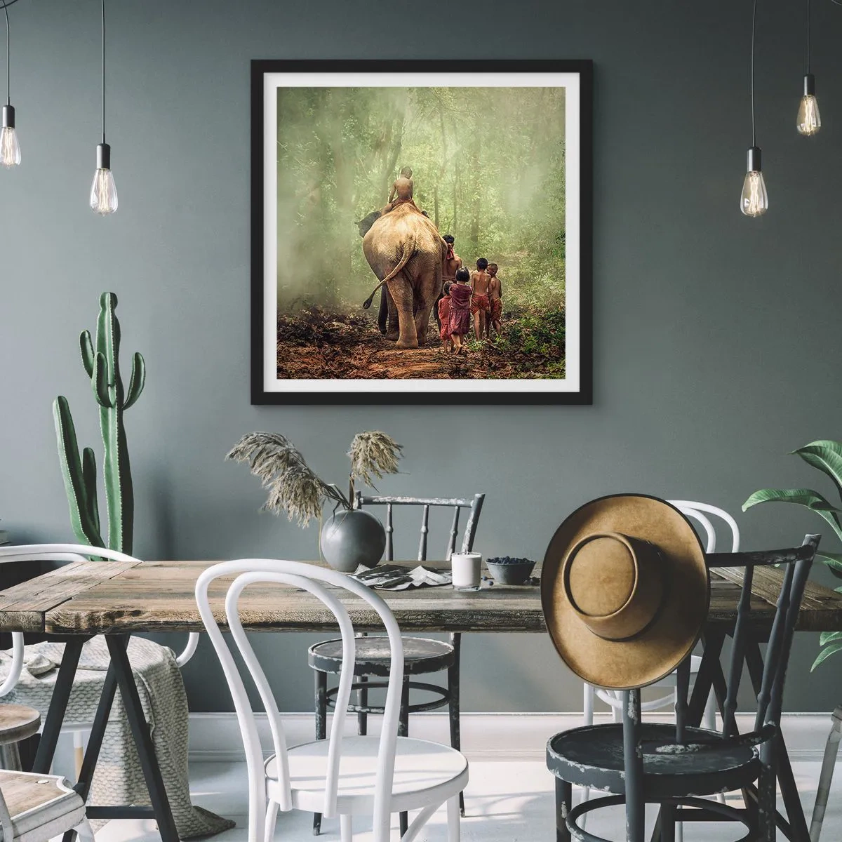 Affisch i svart ram - Nya Djungelboken - 50x50 cm