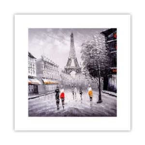 Affisch - Promenad i Paris - 30x30 cm