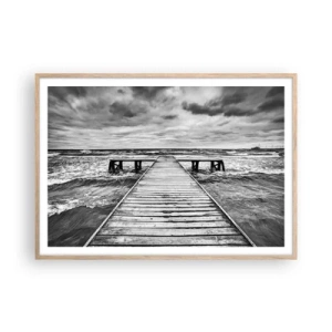 Affisch i ram av ljusek - Jag väntar på vind som blåser bort... - 100x70 cm