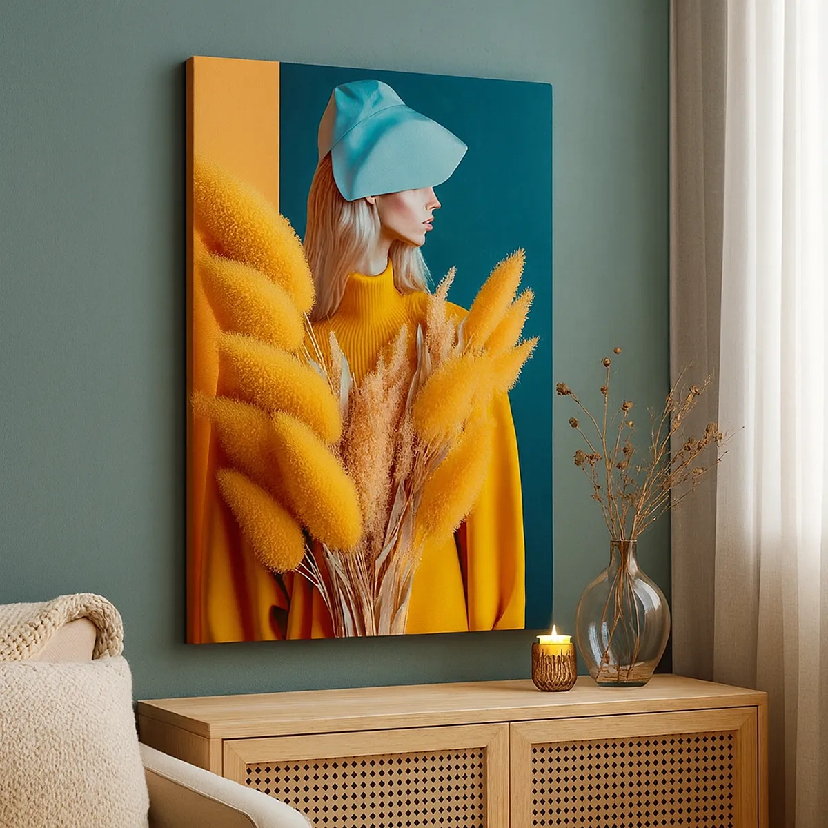 Canvastavla - Bild på duk - Fluffigt porträtt - 50x70 cm