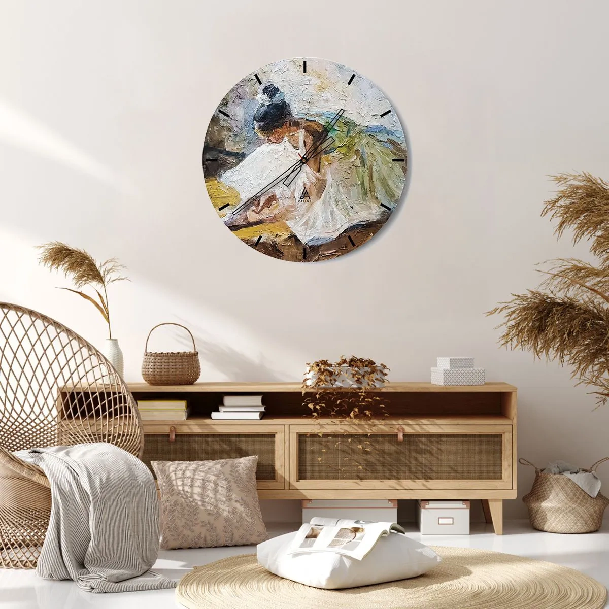 Väggklocka - Klocka på glas - Från Degas tavla - 30x30 cm