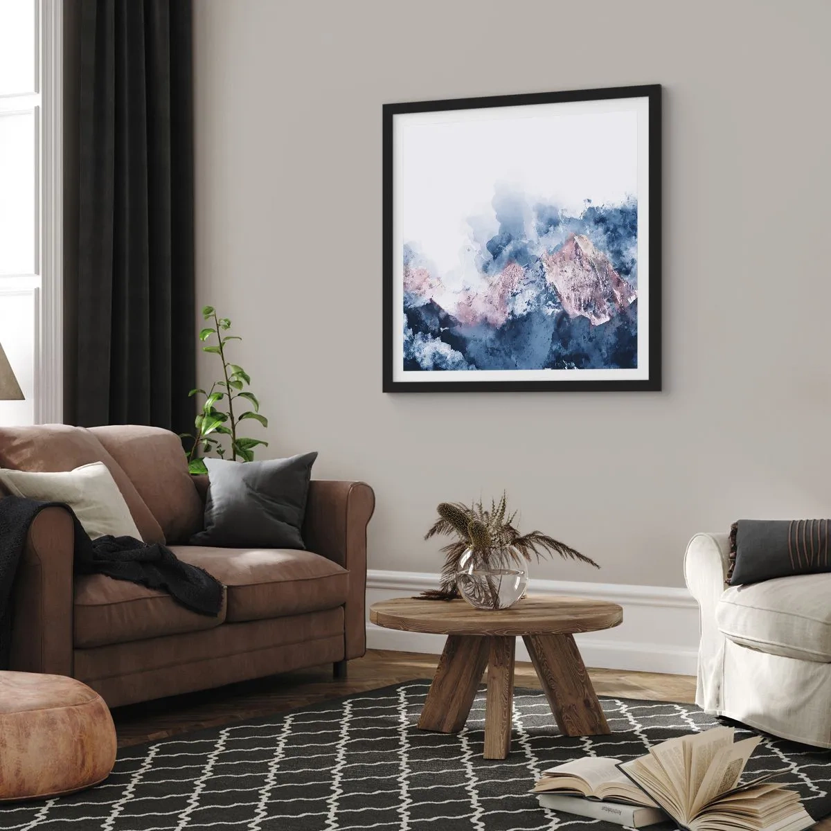 Affisch i svart ram - Det är toppen! - 40x40 cm