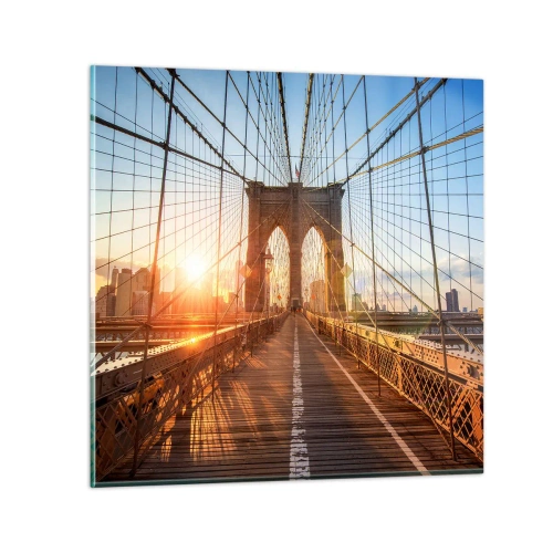 Glastavla - Bild på glas - På guldbron - 60x60 cm