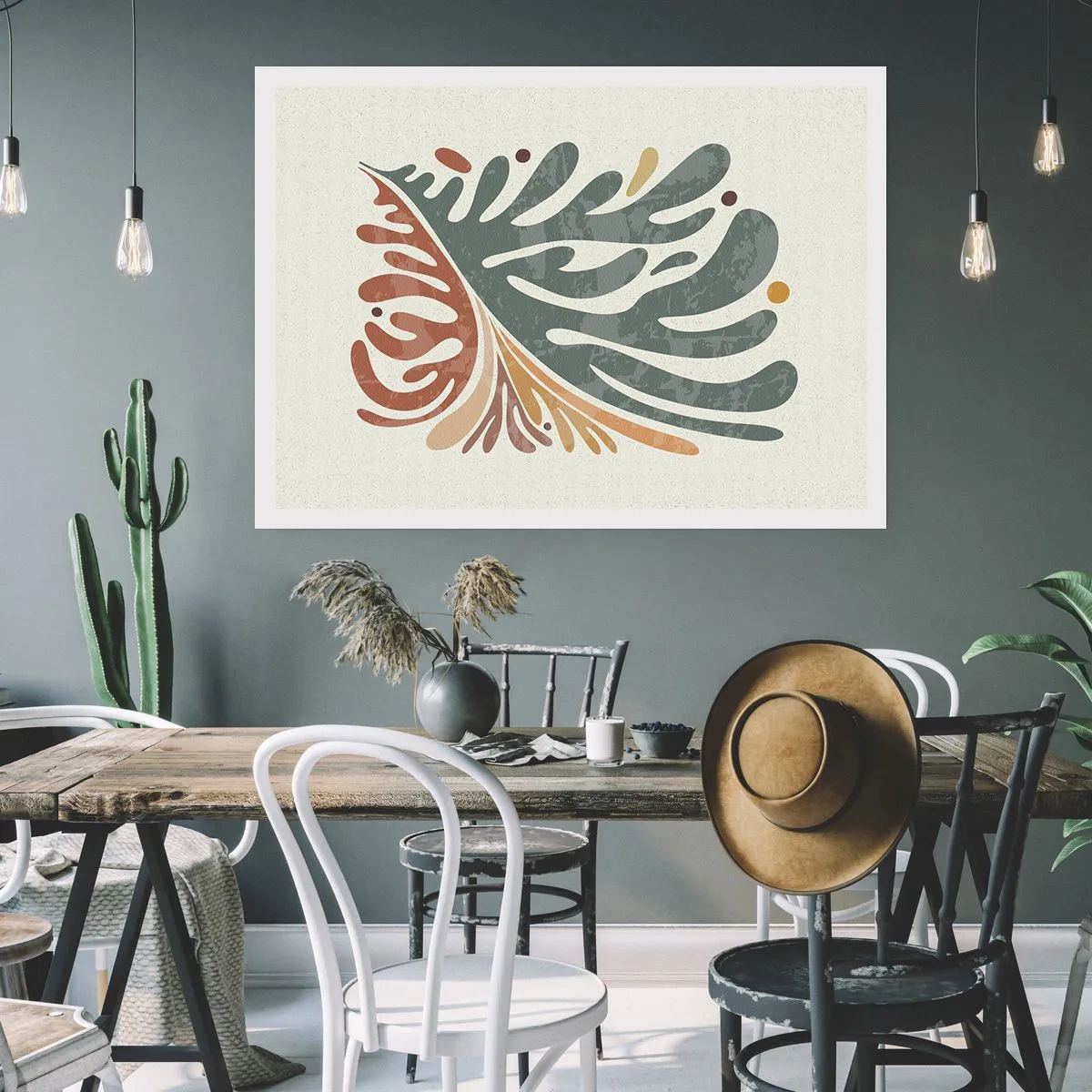 Affisch - Flerfärgat blad - 100x70 cm