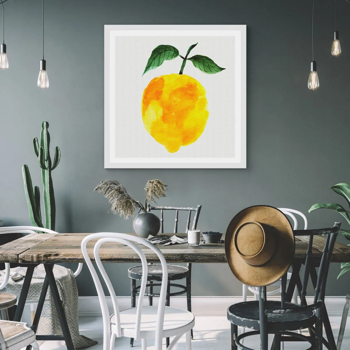 Affisch i vit ram - Hur man känner smaken av solen - 50x50 cm