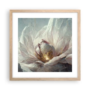 Affisch i ram av ljusek - Blommar en gång på hundra år - 40x40 cm