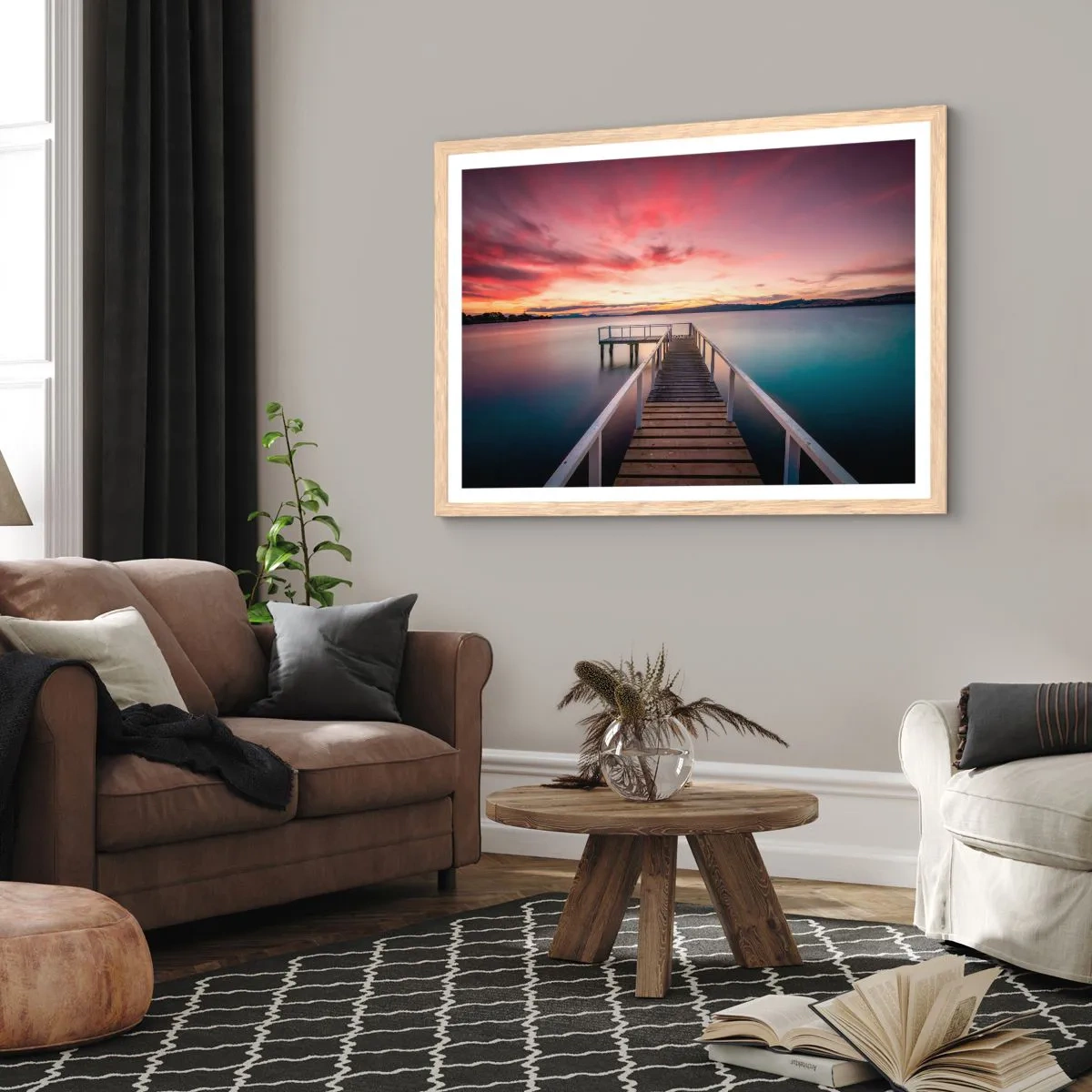 Affisch i ram av ljusek - Kvällens milda låga - 70x50 cm