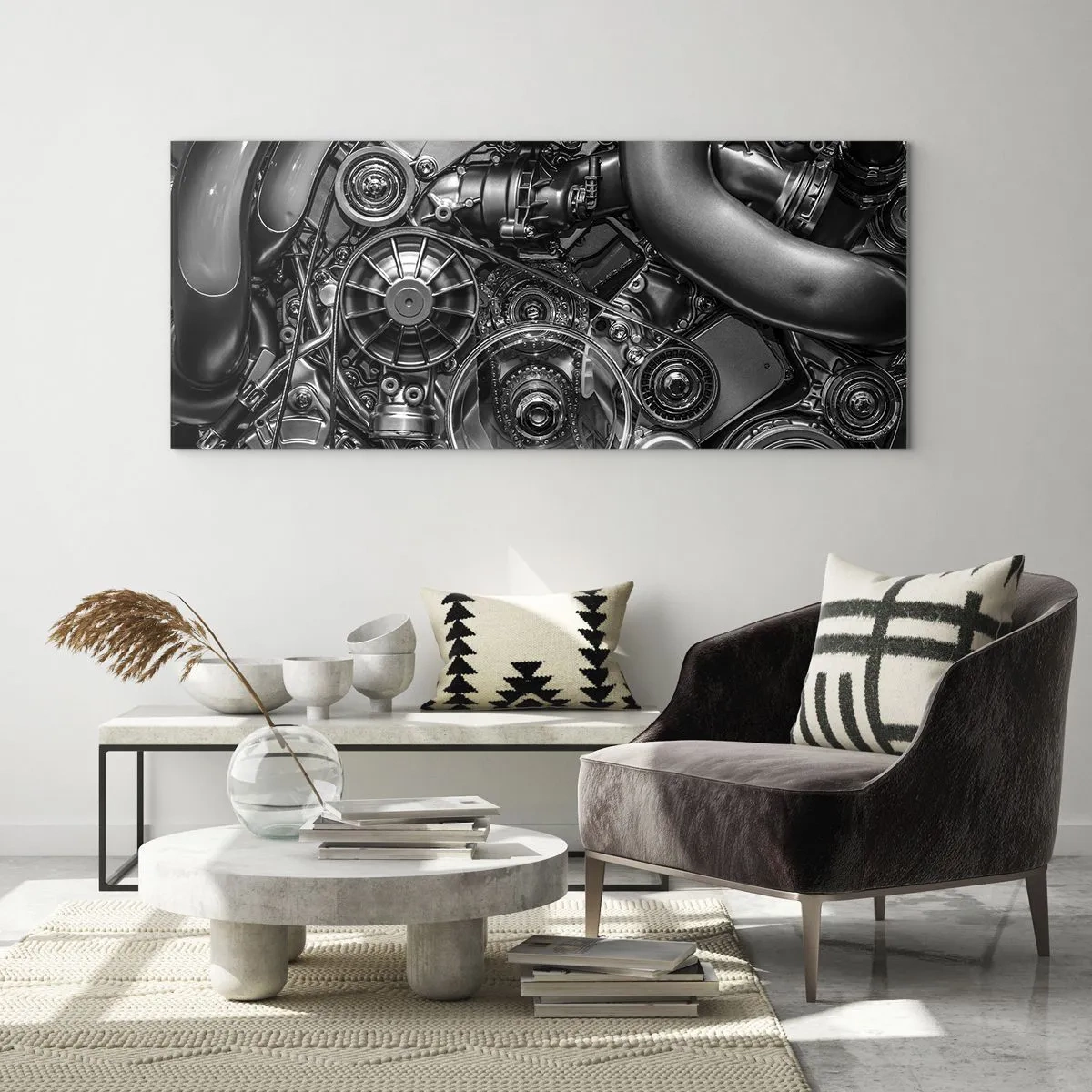 Glastavla - Bild på glas - Mekanikens poesi - 120x50 cm