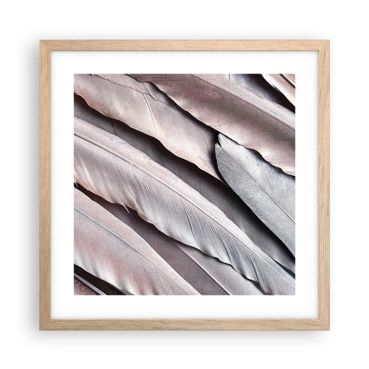 Affisch i ram av ljusek - I rosa silver - 40x40 cm