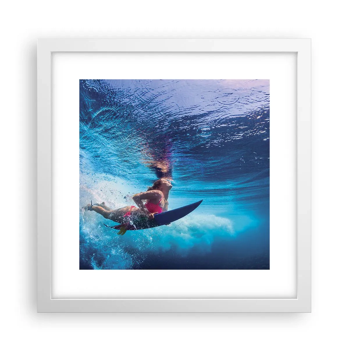 Affisch i vit ram - Glädjens djup - 30x30 cm