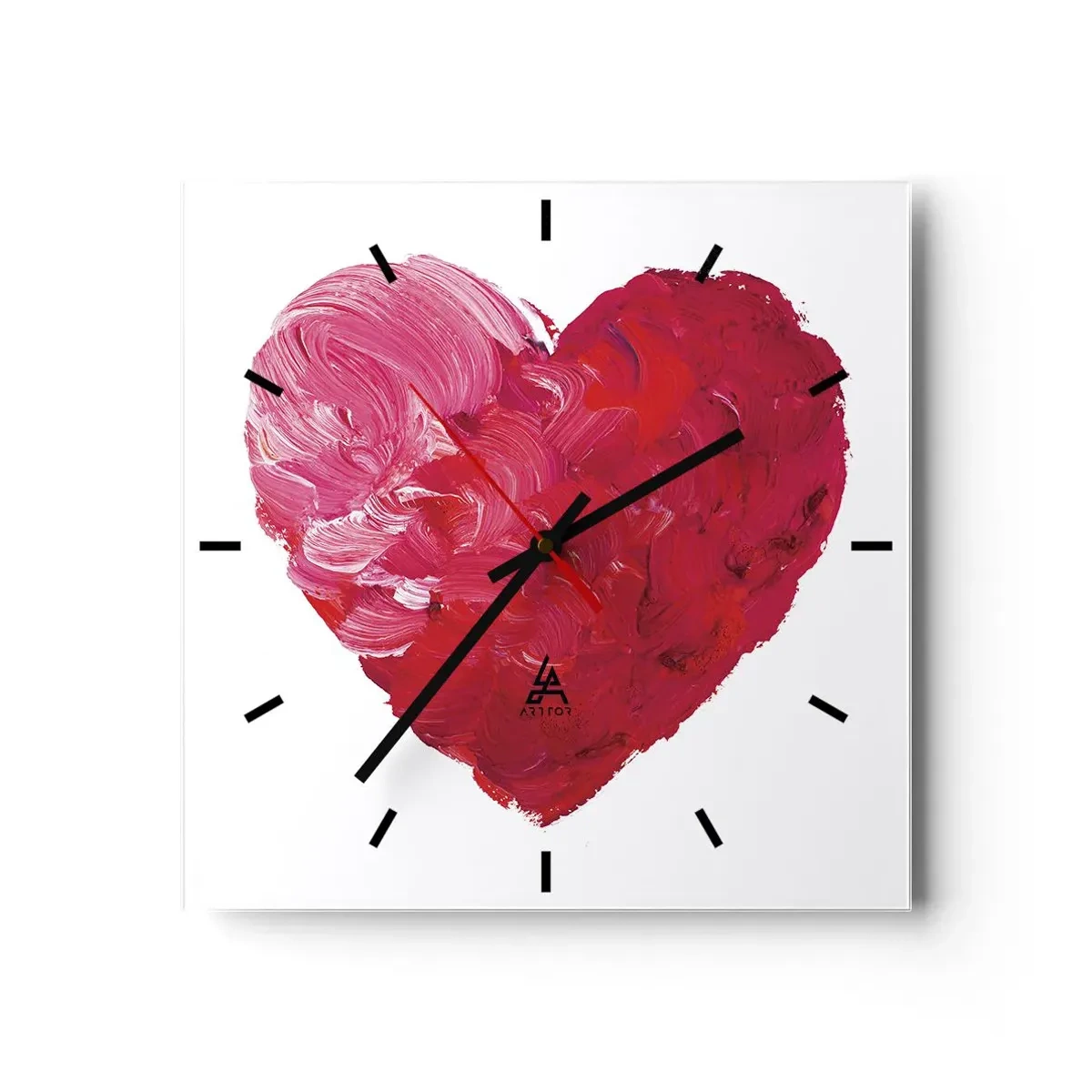Väggklocka - Klocka på glas - All you need is love - 40x40 cm