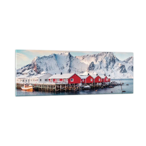 Glastavla - Bild på glas - Nordligt gömställe - 90x30 cm