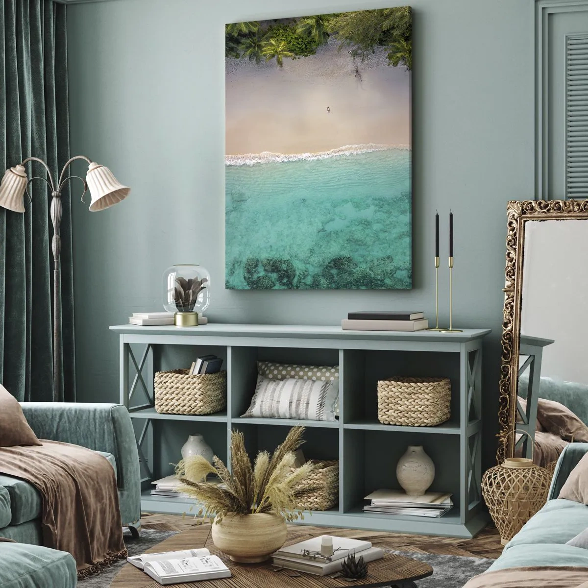 Canvastavla - Bild på duk - En strand i paradiset - 45x80 cm