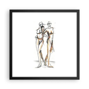 Affisch i svart ram - Charmens studie - 40x40 cm