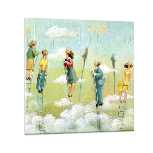 Glastavla - Bild på glas - Efter din dröm - 30x30 cm