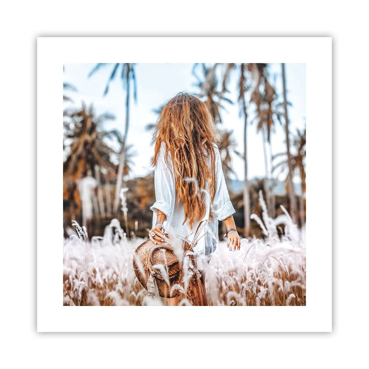 Affisch - Född ur gräsdun - 40x40 cm