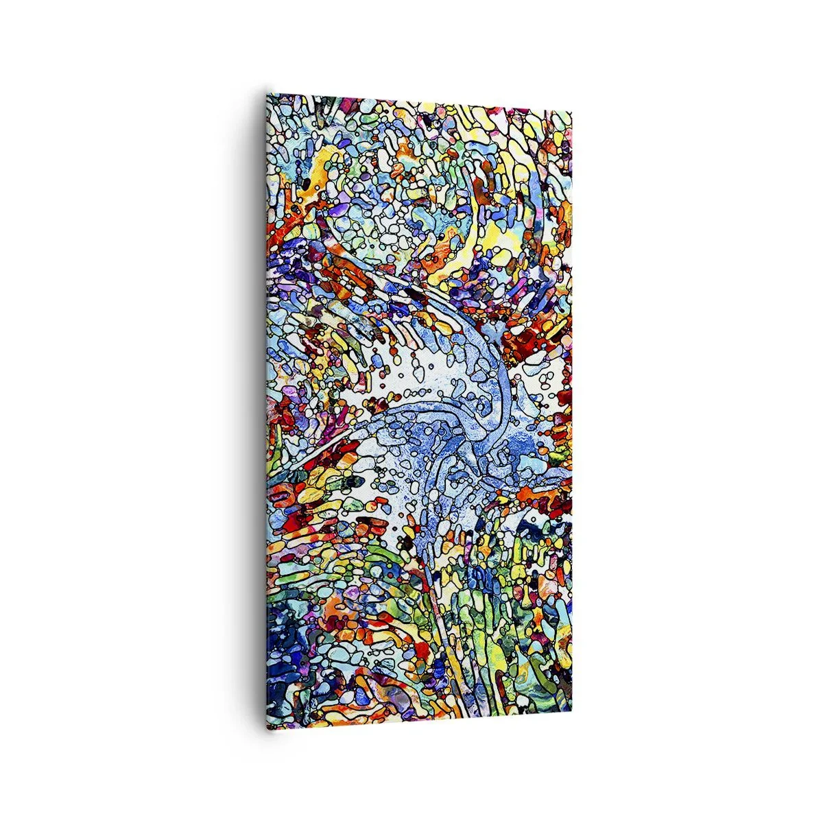 Canvastavla - Bild på duk - Glasmålning - droppar - 65x120 cm