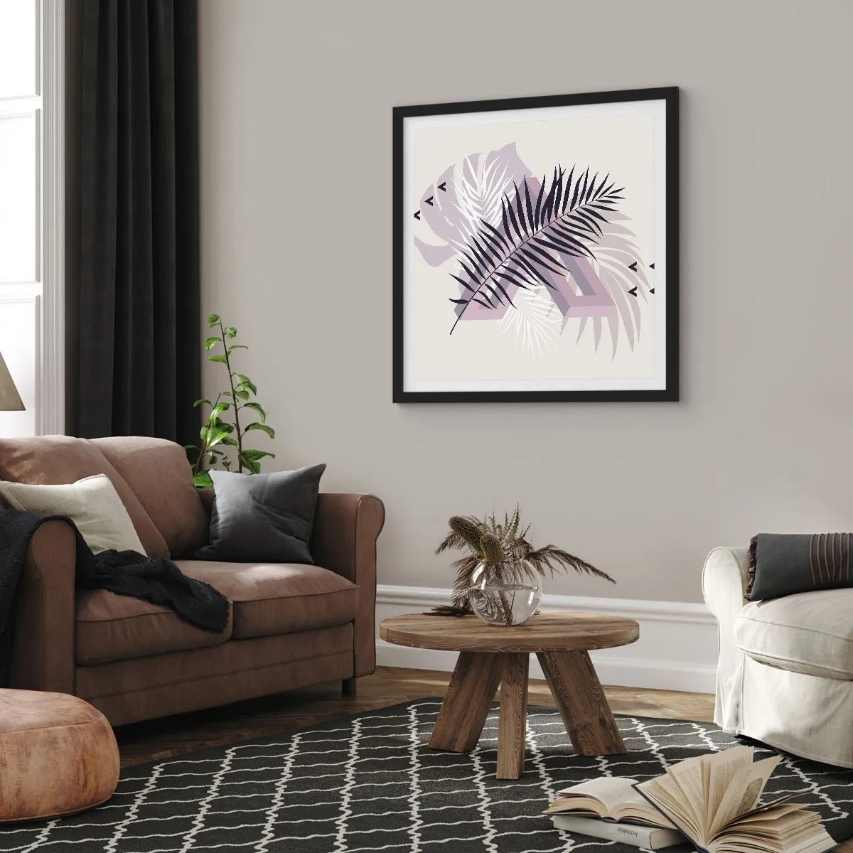 Affisch i svart ram - Skuggans skugga - 40x40 cm