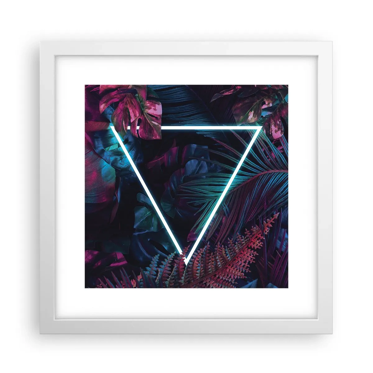 Affisch i vit ram - Trädgård i retrostil - 30x30 cm