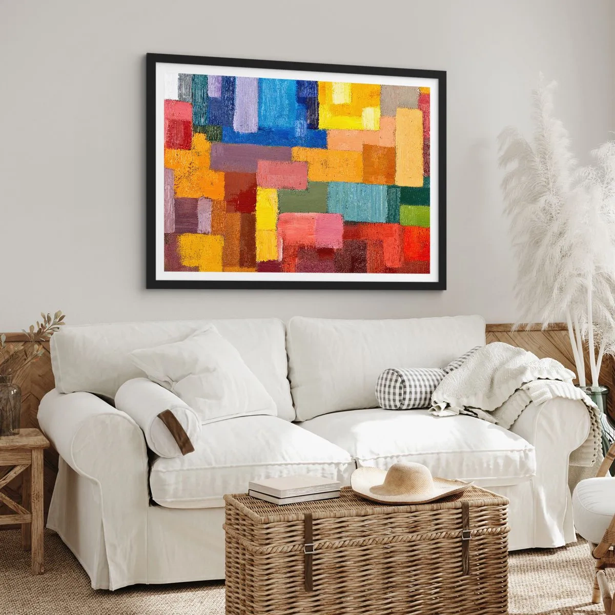 Affisch i svart ram - Alla olika, alla färgglada - 70x50 cm