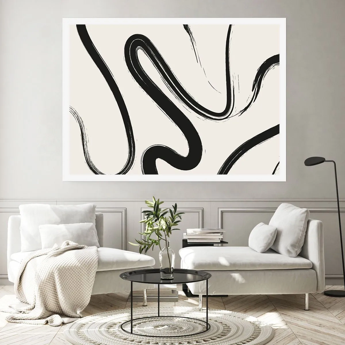 Affisch - Svart och vit elegans - 70x50 cm