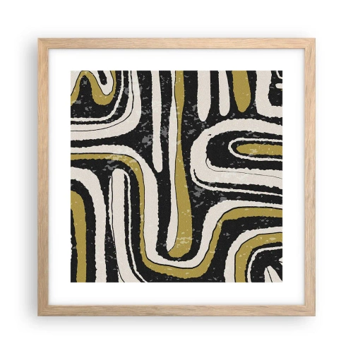 Affisch i ram av ljusek - Komposition: stråk och gränder - 40x40 cm