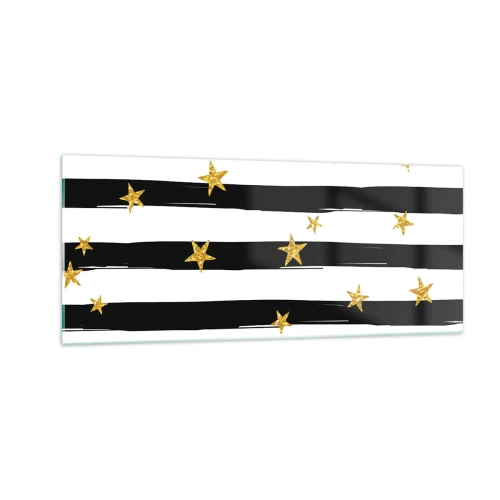 Glastavla - Bild på glas - Alla är vi födda under lycklig stjärna - 100x40 cm