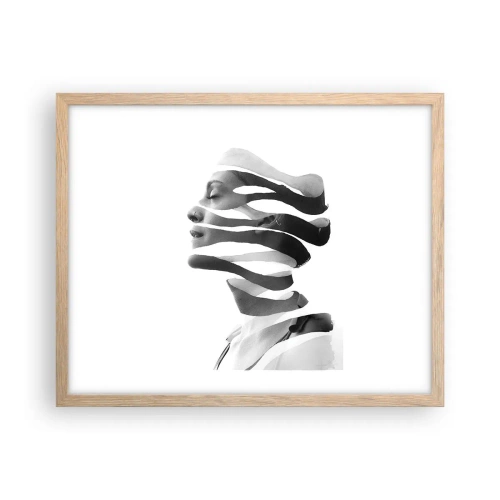 Affisch i ram av ljusek - Surrealistisk porträtt - 50x40 cm