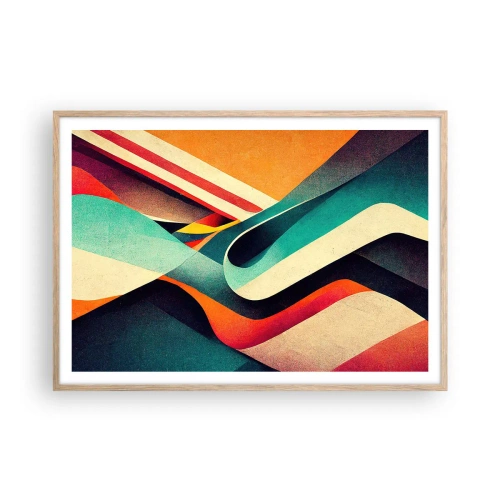 Affisch i ram av ljusek - Intensiv komposition - 100x70 cm