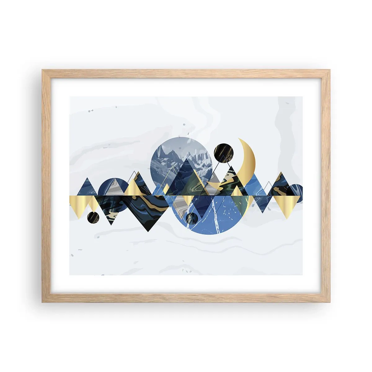 Affisch i ram av ljusek - Geometriskt landskap - 50x40 cm