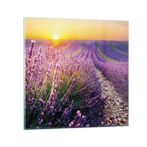 Glastavla - Bild på glas - Doftande åkermark - 30x30 cm