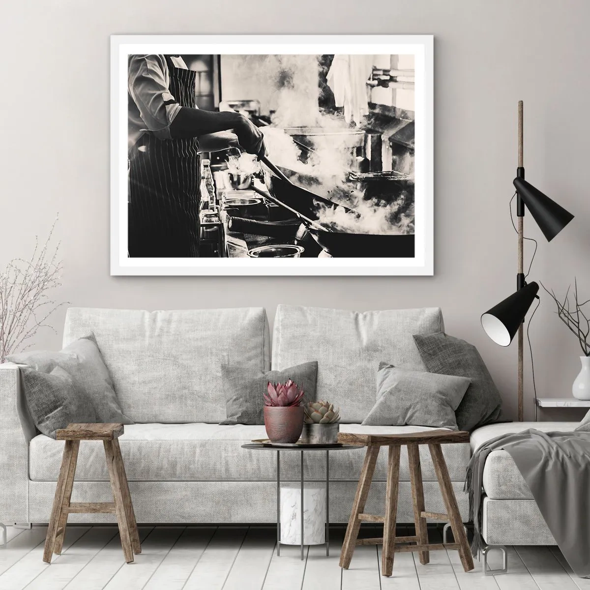 Affisch i vit ram - Alkemi av smaker - 100x70 cm