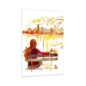 Glastavla - Bild på glas - En stund för eftertanke - 80x120 cm