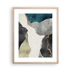 Affisch i ram av ljusek - Mosaikkomposition med en guldtråd - 40x50 cm