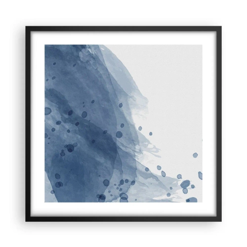 Affisch i svart ram - Blå tyll - 50x50 cm