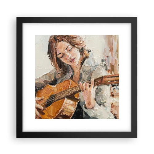 Affisch i svart ram - Konsert för gitarr och en flickas hjärta - 30x30 cm