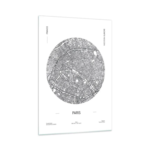 Glastavla - Bild på glas - Paris anatomi - 70x100 cm