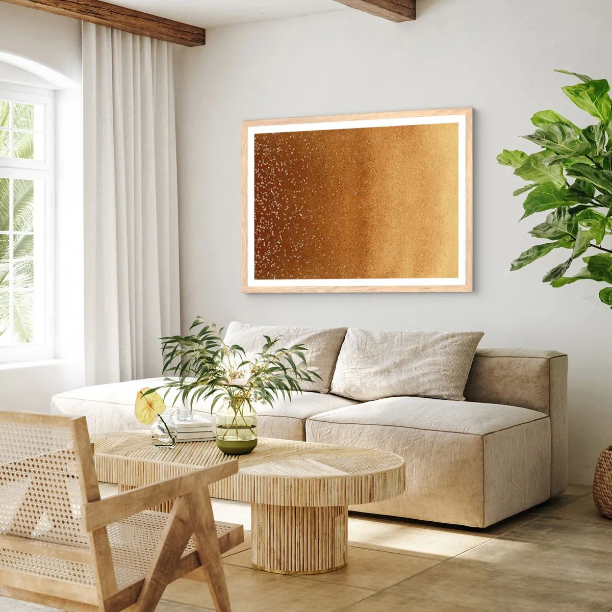 Affisch i ram av ljusek - Ljusets födsel - 100x70 cm