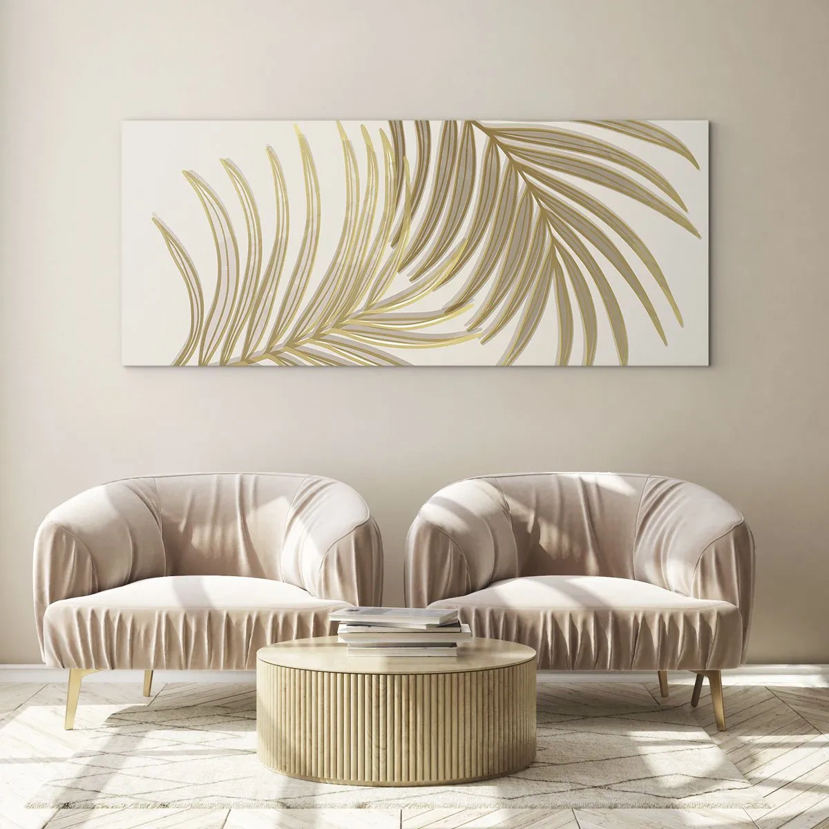 Glastavla - Bild på glas - Guldpalmen - 120x50 cm