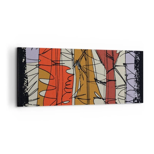 Canvastavla - Bild på duk - Spontan komposition - 120x50 cm