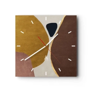 Väggklocka - Klocka på glas - Abstraktion - en plats i rymden - 30x30 cm