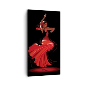Canvastavla - Bild på duk - Flamencos brinnande anda - 55x100 cm