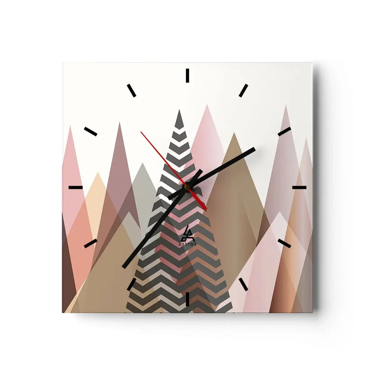 Väggklocka - Klocka på glas - Utsikt över pyramider - 40x40 cm