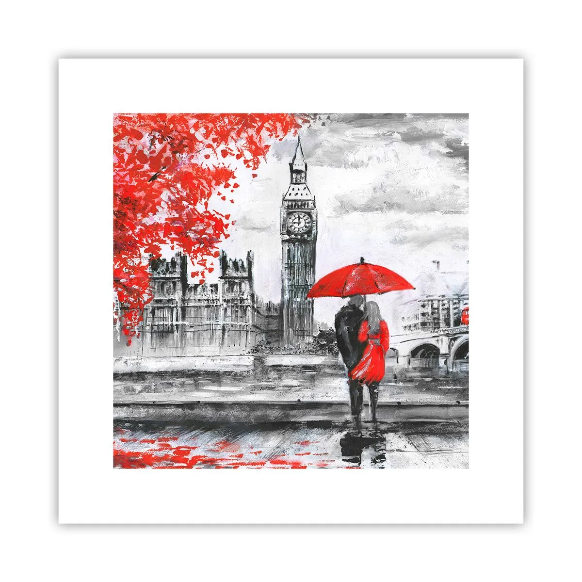 Affisch - Förälskade i London - 30x30 cm