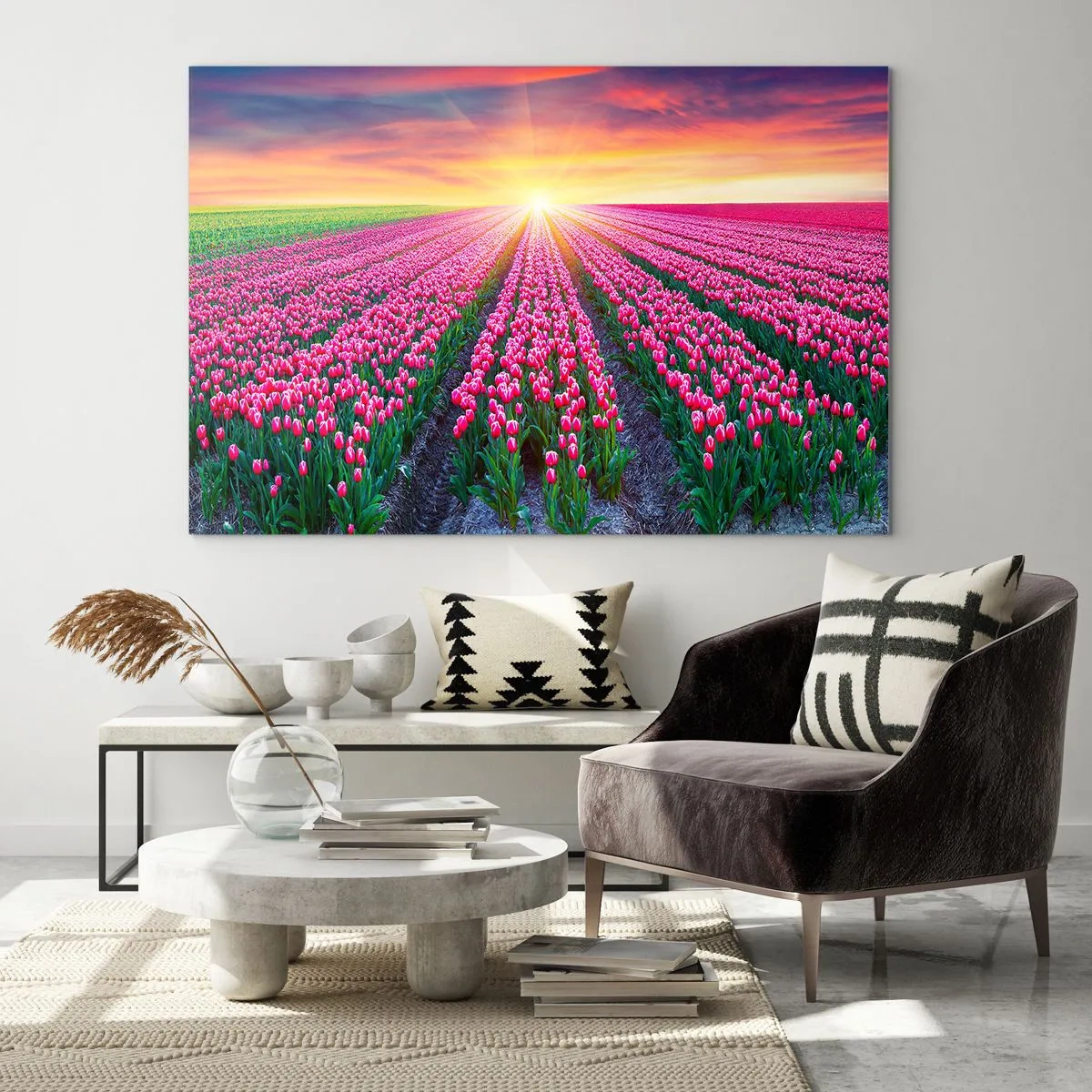 Glastavla - Bild på glas - Skönhetsfarmen - 120x80 cm
