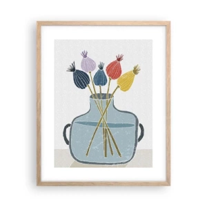 Affisch i ram av ljusek - Vallmovas - 40x50 cm