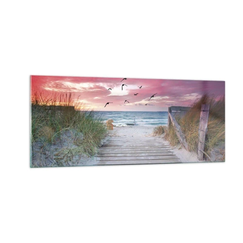 Glastavla - Bild på glas - Östersjöimpression - 100x40 cm